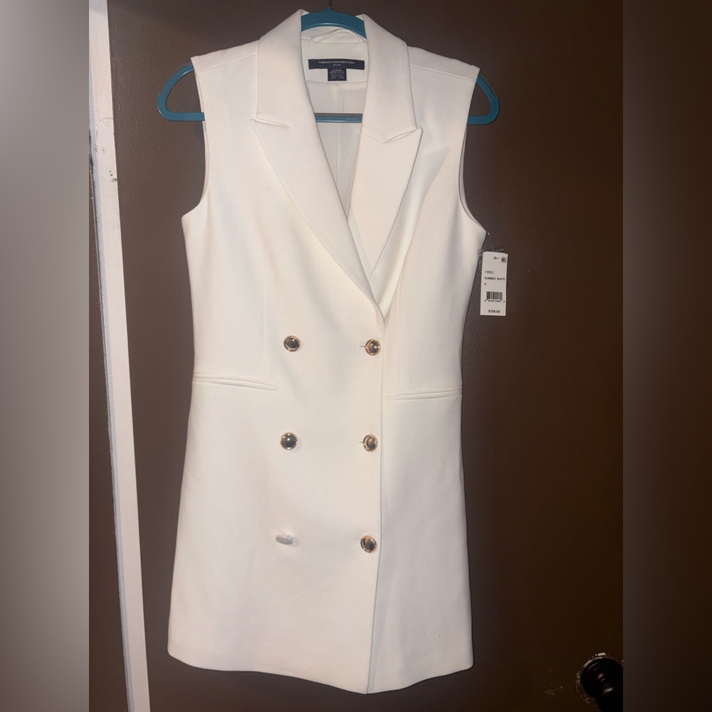 Bridal: Elegant White Double-Breasted Dress
